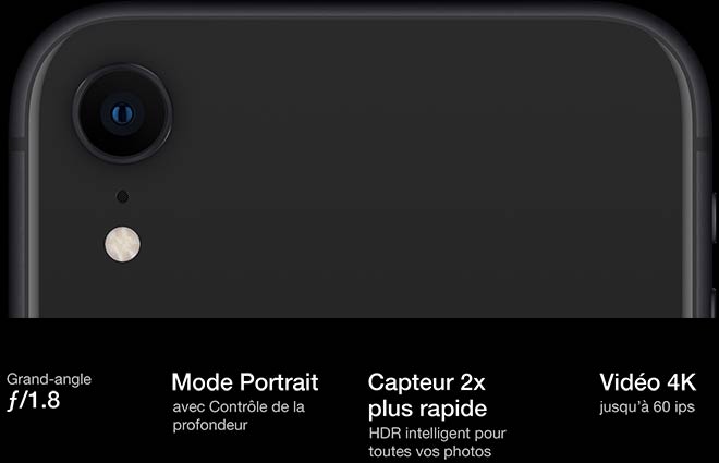 Grand-angle f/1.8. Mode Portrait. Capteur 2 fois plus rapide. HDR intelligent pour vos photos. Vidéo 4K, jusqu’à 60 ips.