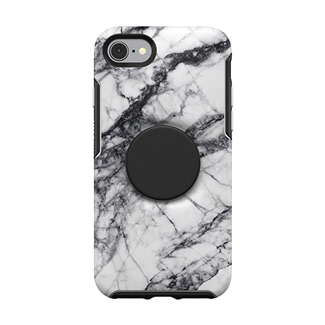 Étui Otter + Pop Symmetry (marbre blanc) pour iPhone 6/6s/7/8/SE2/SE3