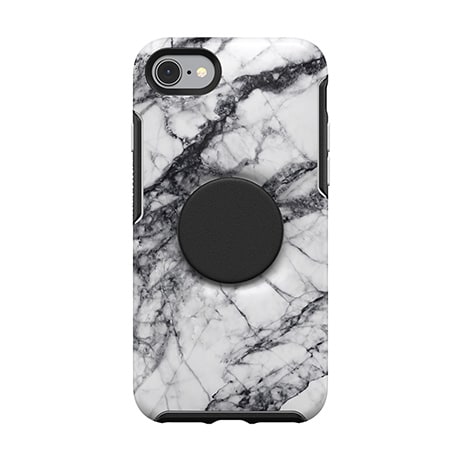 Image numéro 1 de Étui Otter + Pop Symmetry (marbre blanc) pour iPhone 6/6s/7/8/SE2/SE3