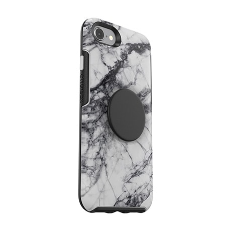 Image 2 of Otter + Pop Symmetry case (white marble) for iPhone 6/6s/7/8/SE2/SE3
