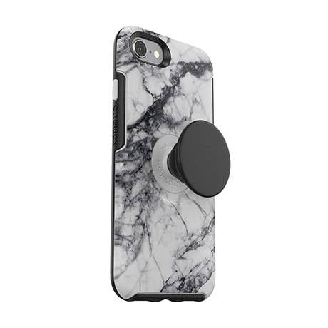 Image 3 of Otter + Pop Symmetry case (white marble) for iPhone 6/6s/7/8/SE2/SE3