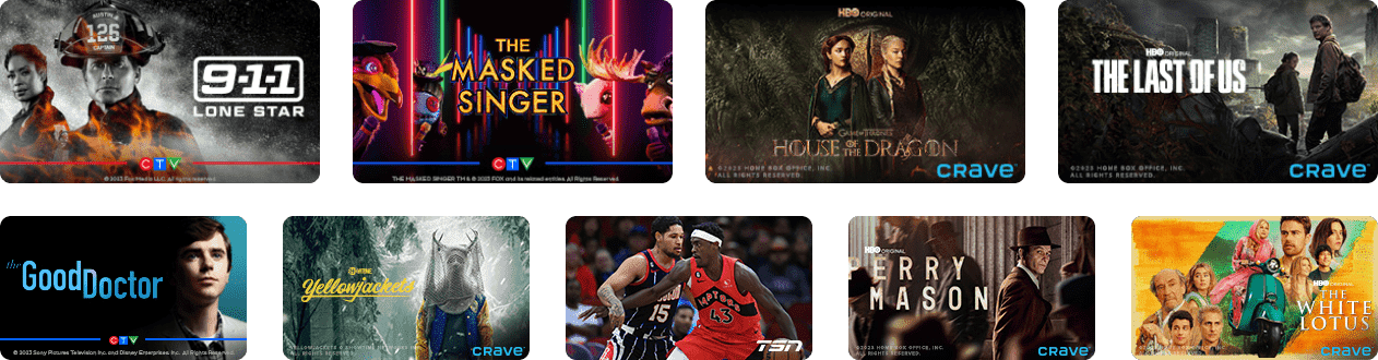 Example content on the Fibe TV app. Long description follows.