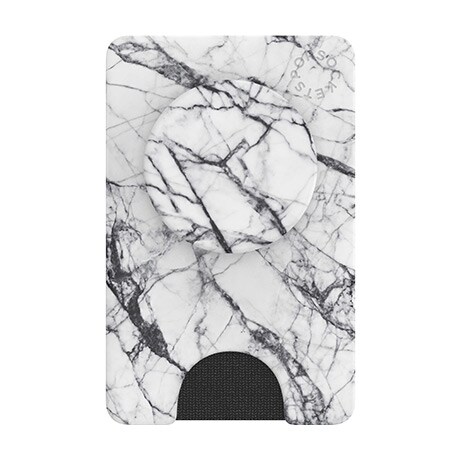 PopSockets PopWallet+ (white marble)
