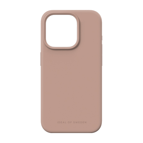 Étui en silicone iDeal of Sweden avec MagSafe (rose pâle) pour iPhone 15 Pro