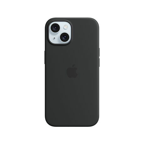 Image numéro 1 de Étui en silicone Apple MagSafe (noir) pour iPhone 15