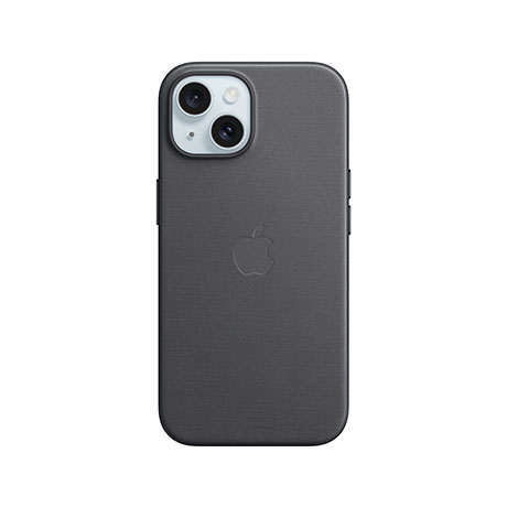 Image numéro 1 de Étui en silicone Apple FineWoven (noir) pour iPhone 15