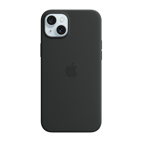 Image numéro 1 de Étui en silicone Apple MagSafe (noir) pour iPhone 15 Plus
