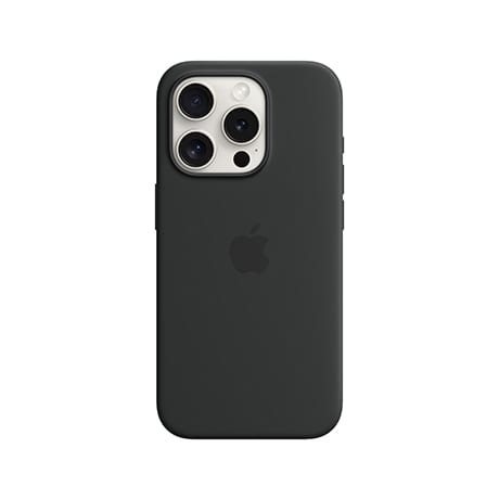 Image numéro 1 de Étui en silicone Apple MagSafe (noir) pour iPhone 15 Pro