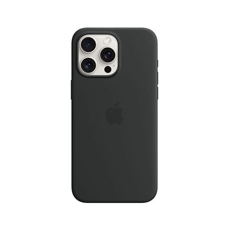 Étui en silicone Apple MagSafe (noir) pour iPhone 15 Pro Max