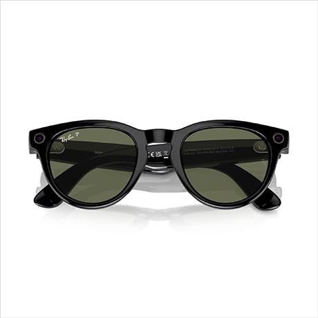 Image 1 of Ray-Ban | Meta Headliner (standard) smart glasses - shiny black, polarized G15 green