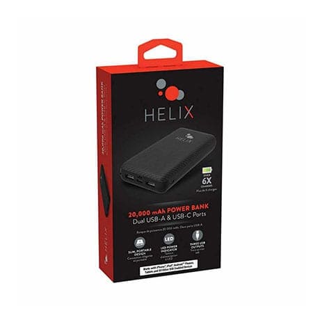 Helix TurboVolt+ 20,000 mAh power bank (black)