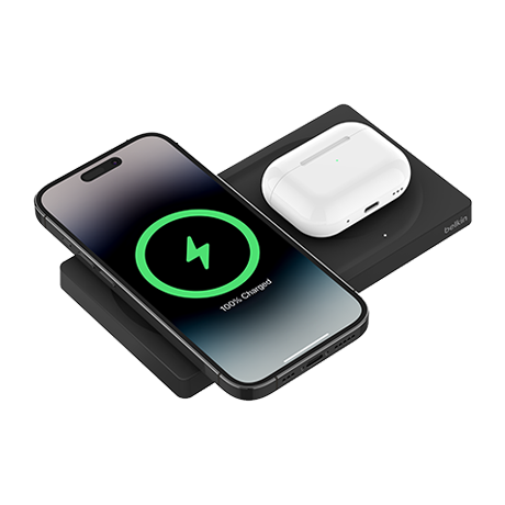 Image numéro 3 de Tapis de recharge sans fil Belkin BoostCharge Pro 2-en-1 avec MagSafe (15 W, noir)