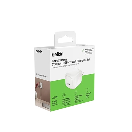 Chargeur mural BoostCharge USB-C de Belkin (45 W, blanc)
