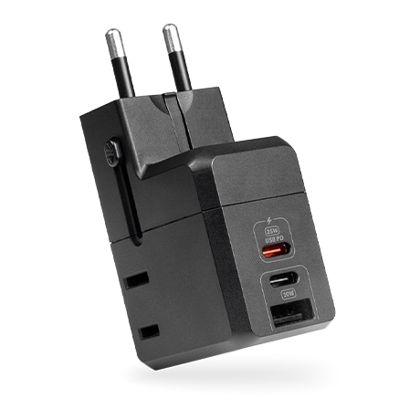 Adaptateur de voyage World Traveler Lite II 25 W de LOGiiX (noir)