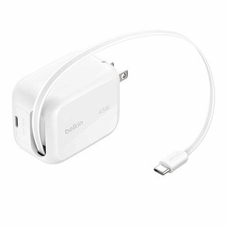 Image numéro 2 de Chargeur mural rétractable au nitrure de gallium UltraCharge de Belkin (45 W)