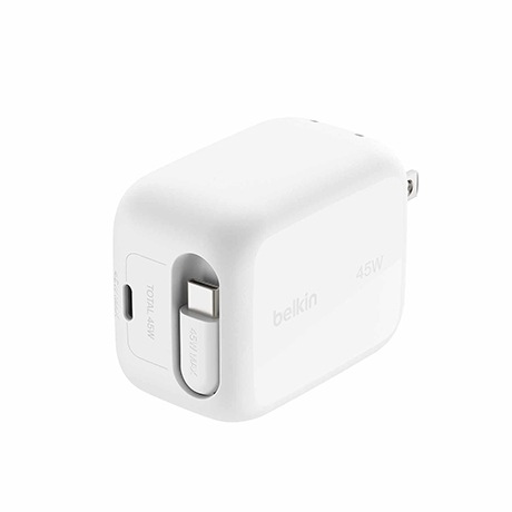 Image numéro 3 de Chargeur mural rétractable au nitrure de gallium UltraCharge de Belkin (45 W)