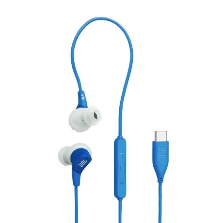 JBL Endurance Run 3C USB-C wired earbuds (blue)