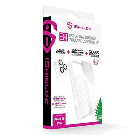 iShieldz three-piece bundle for iPhone 18 Pro