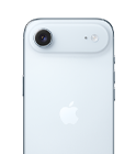 iPhone Air, face arrière, bleu ciel, caméra principale Fusion dans le plateau de la partie supérieure