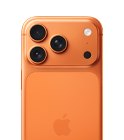 iPhone 17 Pro, face arrière, orange cosmique, système caméra Pro Fusion dans le plateau de la partie supérieure
