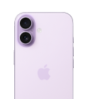 iPhone 17, face arrière, lavande, système à deux caméras Fusion dans la partie supérieure gauche