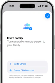 Invite family screen