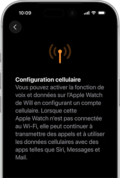 Écran de configuration cellulaire