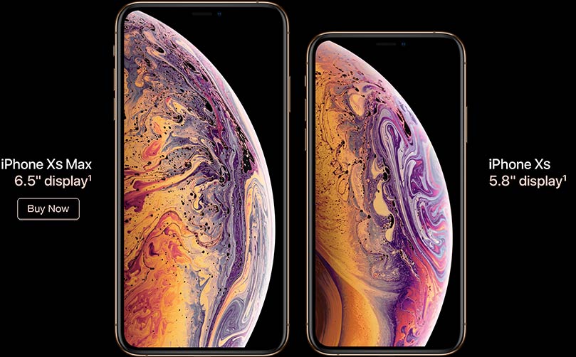 iPhone XS Max, 6.5-inch display. iPhone XS Max, 5.8-inch display. Buy now.