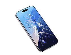 Smartphone with a cracked screen.