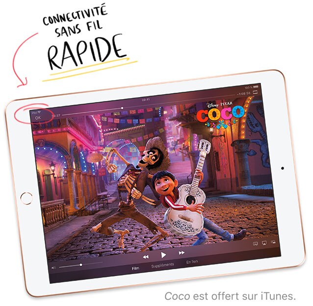 Connectivité sans fil rapide. Coco est offert sur iTunes.