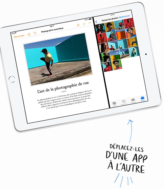 Déplacez-les d’une app à l’autre.
