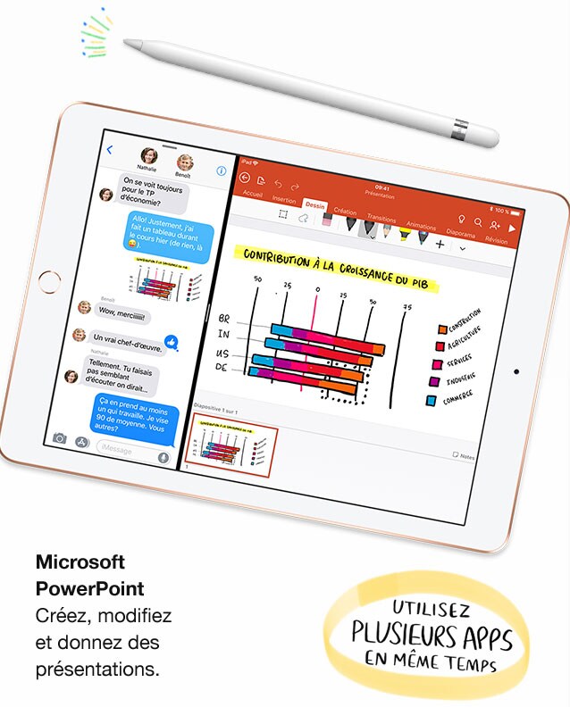 Microsoft PowerPoint. Créez, modifiez et donnez des présentations. Utilisez plusieurs apps en même temps.
