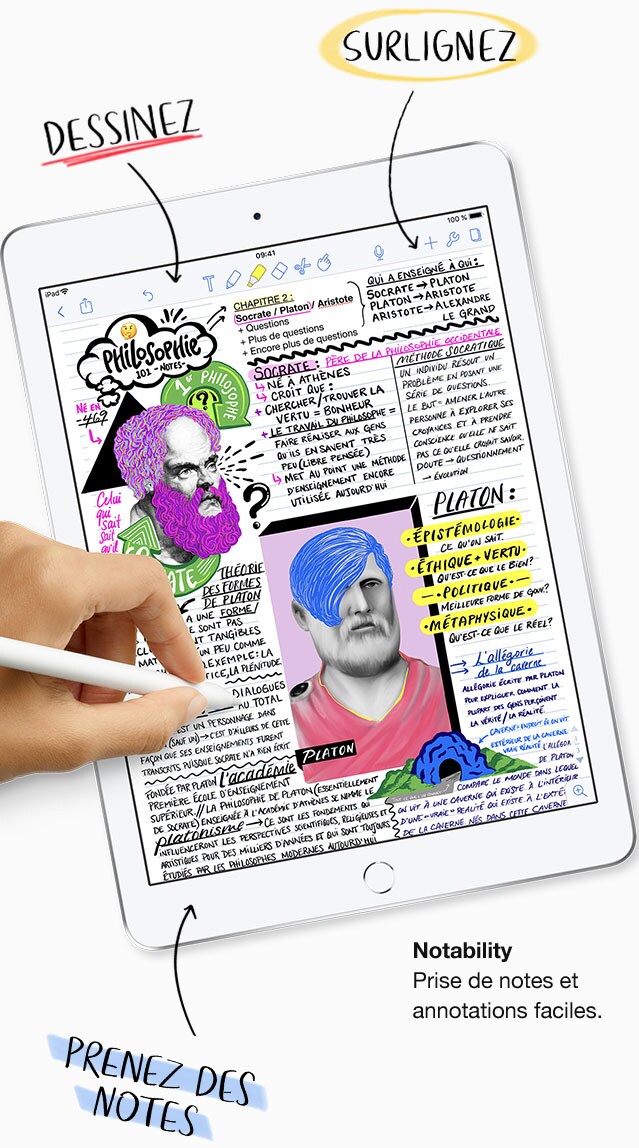 Notability. Prises de notes et annotations faciles. Dessinez, surlignez et prenez des notes.