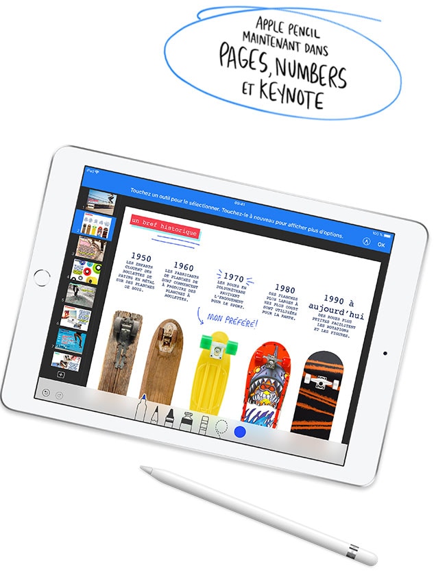 Apple Pencil, maintenant dans Pages, Numbers et Keynote