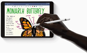 Using the Apple Pencil in iPad Air 3.