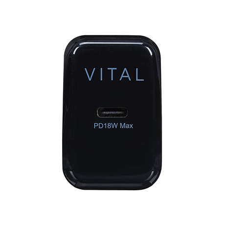Image 1 of Vital 18W USB-C PD wall charger (black)