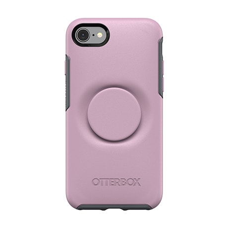 Image numéro 1 de Étui Otter + Pop Symmetry pour iPhone 6/6s/7/8/SE2/SE3 (mauve/gris)