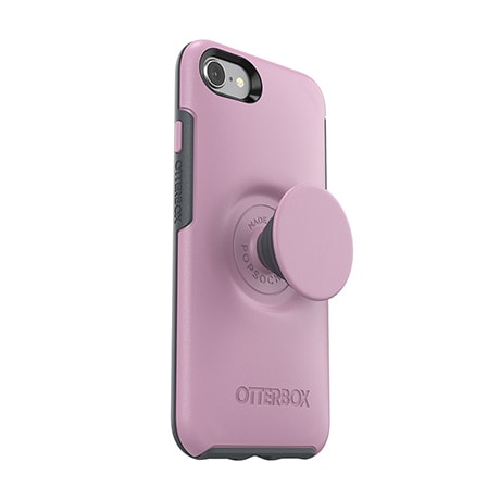 Image numéro 3 de Étui Otter + Pop Symmetry pour iPhone 6/6s/7/8/SE2/SE3 (mauve/gris)