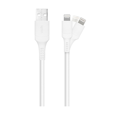 Câble anticontraintes LOGiiX Sync & Charge USB-A à Lightning (blanc)