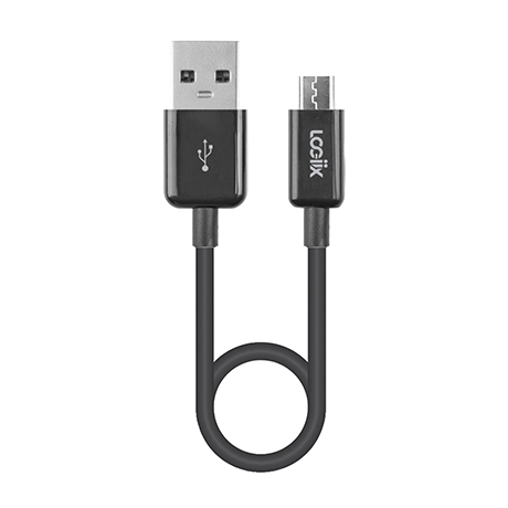 Câble anticontraintes LOGiiX Sync & Charge USB-A à Micro USB (noir)