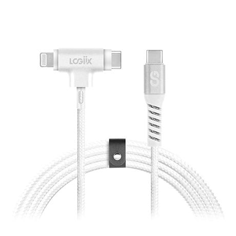 Câble LOGiiX Piston Connect à double embout (USB-C vers Lightning/USB-C)