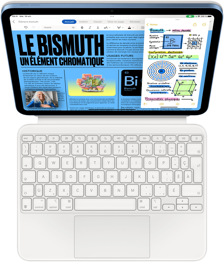 Les apps Pages et Notes en mode Slide Over sur un iPad.