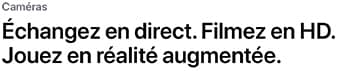 Échangez en direct, filmez en HD et jouez en réalité augmentée avec les caméras d’iPad Air 10.
