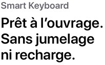 Le Smart Keyboard est prêt à l’ouvrage. Sans jumelage ni recharge.