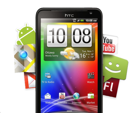 HTC Raider/Vivid 4G LTE with Otterbox and 32GB Micro SD Card  